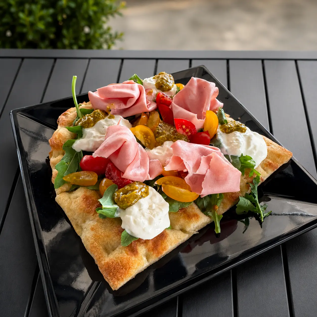 Pinsa alla mortadella